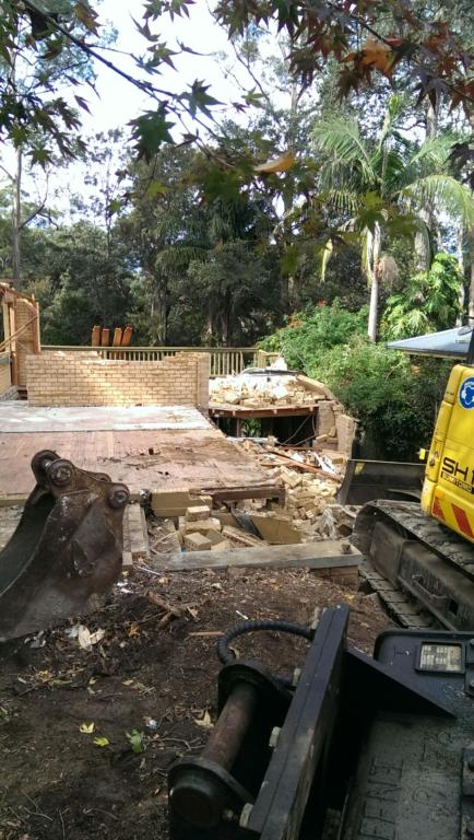 Debris at demolition site Sydney area NSW